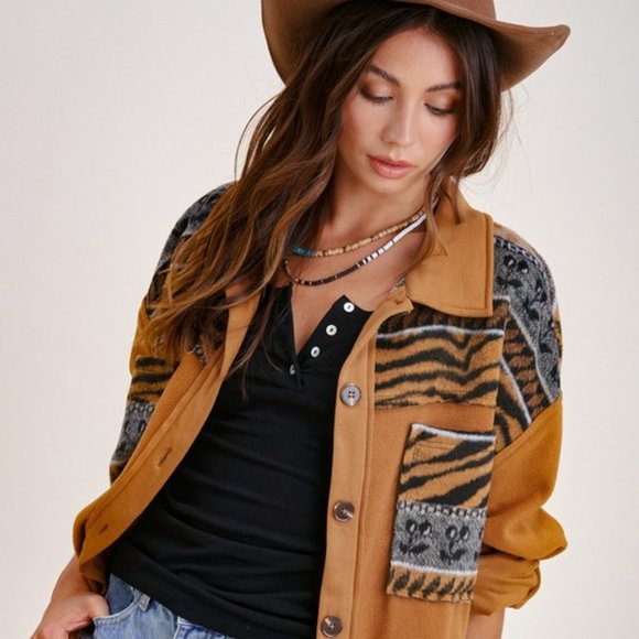 FLASH SALE!  Suede Flannel Shacket Jacket - Picture 4 of 6